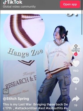 Stitch Spring Attack on Titan Hange Zoe Sweater